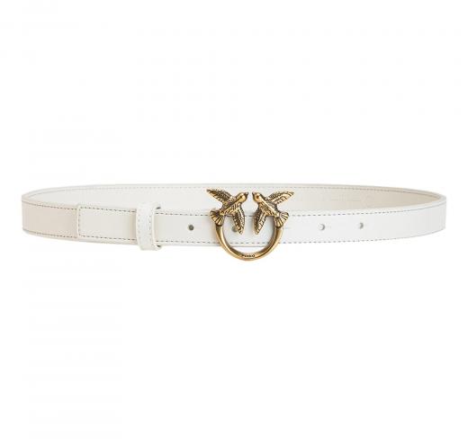 PINKO Cintura Donna Love Berry Simply Belt H2 Fibbia Oro Colore Bianco