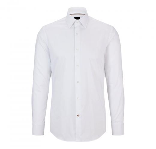 HUGO BOSS Camicia Slim Fit 50479922 Bianco Popelin di Cotone Facile Stiro