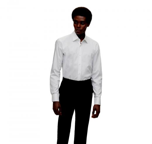 HUGO BOSS Camicia Slim Fit 50479922 Bianco Popelin di Cotone Facile Stiro