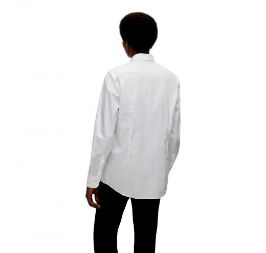 HUGO BOSS Camicia Slim Fit 50479922 Bianco Popelin di Cotone Facile Stiro