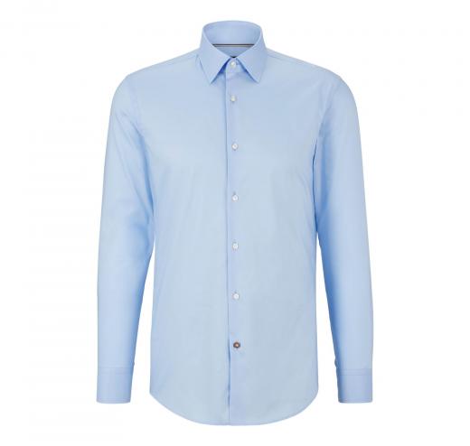 HUGO BOSS Camicia Slim Fit 50479922 Celeste Popelin di Cotone Facile Stiro