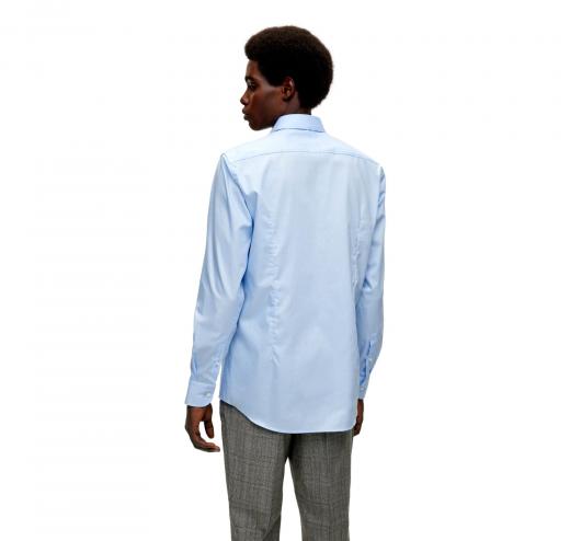 HUGO BOSS Camicia Slim Fit 50479922 Celeste Popelin di Cotone Facile Stiro