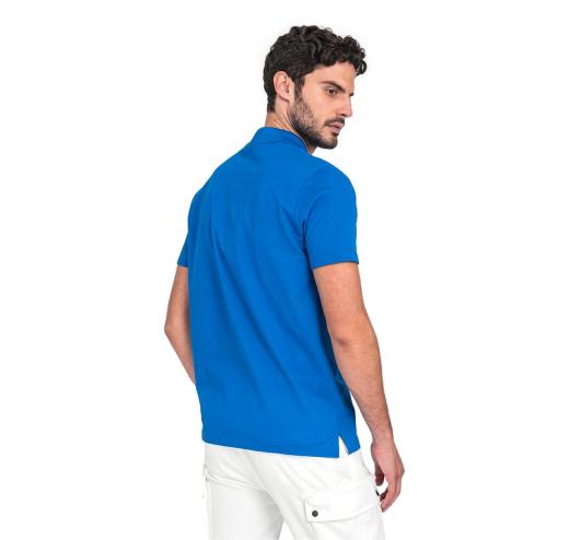 PAUL SHARK Polo in cotone organico pique e Shark badge C0P1013 049 Blu Imperiale