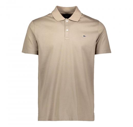 PAUL SHARK Polo in cotone organico pique' con Shark badge C0P1013 128 Beige
