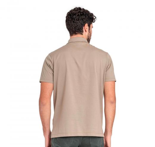 PAUL SHARK Polo in cotone organico pique' con Shark badge C0P1013 128 Beige