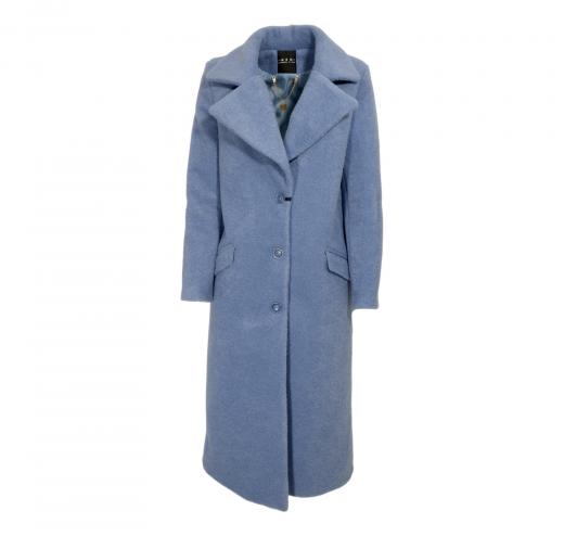 MDM Mademoiselle du Monde Cappotto Donna ART. 7058 Colore. Celeste Polvere