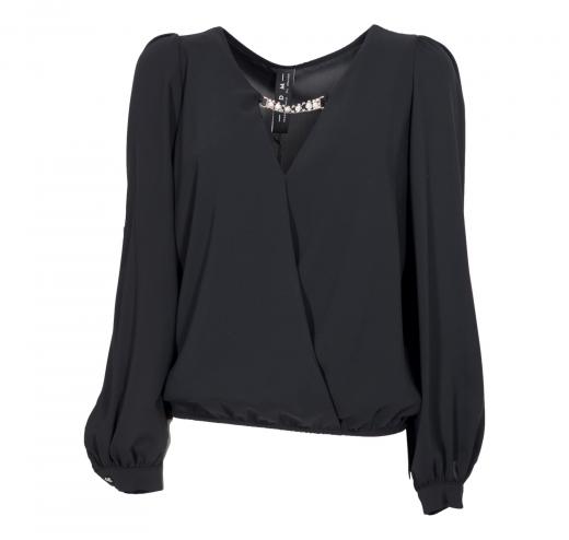 MDM Mademoiselle du Monde Blusa Donna ART 4727 Colore Nero
