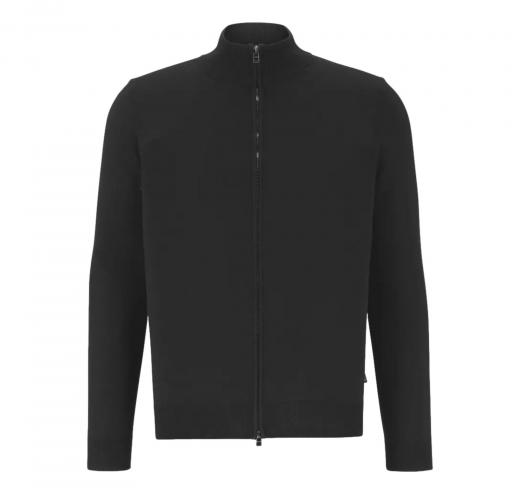 BOSS Cardigan Zip Regular Fit In Lana Vergine Balonso 50468254 NOS Colore Nero