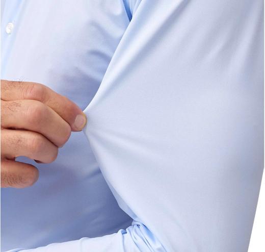 XACUS Camicia Uomo Active Shirt Tailor Fit 11460002 Celeste Tessuto Stretch