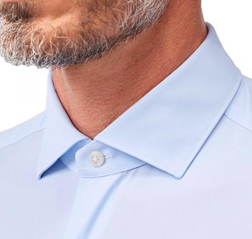 XACUS Camicia Uomo Active Shirt Tailor Fit 11460002 Celeste Tessuto Stretch