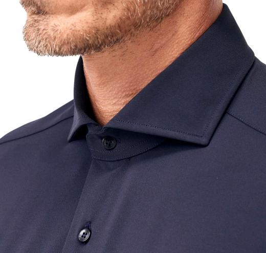 XACUS Camicia Uomo Active Shirt Tailor Fit 11460055 003 Blu Tessuto Elasticizzato