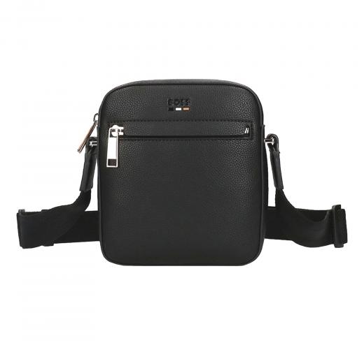 BOSS Tracolla Uomo Reporter Bag Ray_NS Zip 50536475 Similpelle Nero