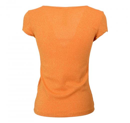 MDM Mademoiselle Du Monde T-shirt Donna Lurex Modello PAPAYA 4955 Colore Arancio