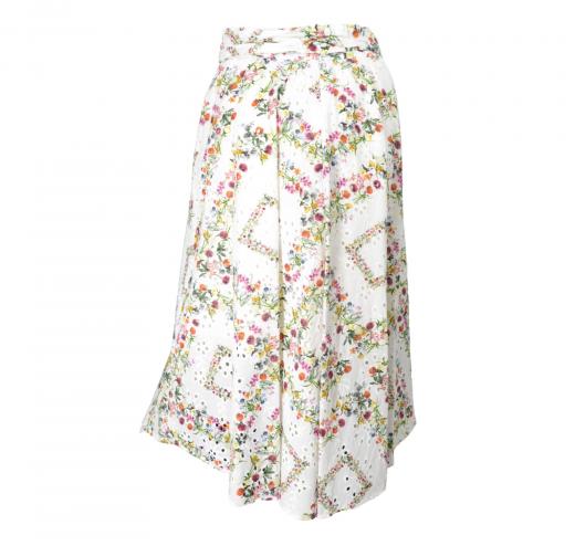 MDM Mademoiselle du Monde Gonna Donna Tessuto Sangallo GO1288 Colore Bianco