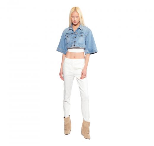 PINKO Pantalone Donna Bello Lino Stretch Colore Bianco