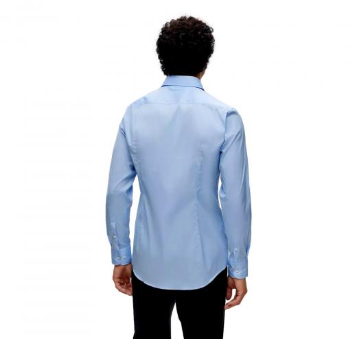 BOSS Camicia Uomo Slim Fit Elasticizzata Mod P-HANK-KENT-C1-222 50490361 Celeste