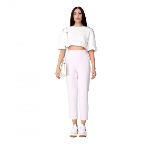 PINKO Pantalone Donna Parana Crepe Tecnico Stretch Colore Rosa