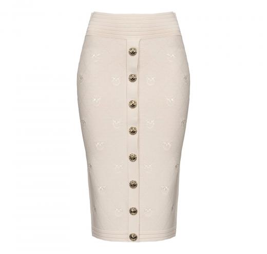 PINKO Gonna Donna Oviedo Jacquard Piquet con Logo Colore Beige