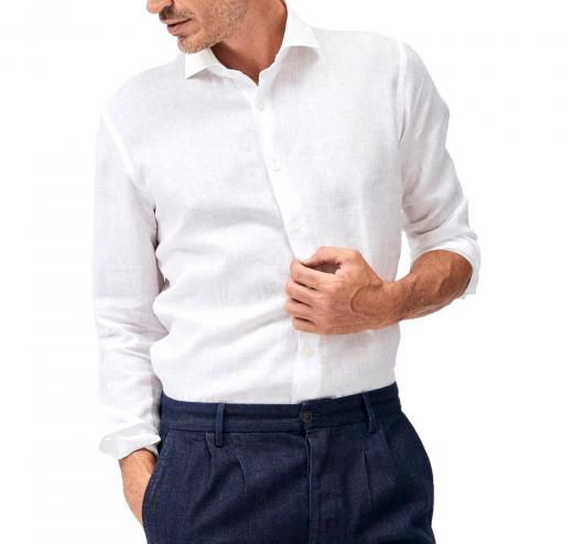 XACUS Camicia Uomo Puro Lino 41913002 Colore Bianco
