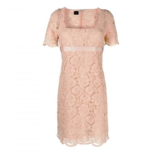 PINKO Abito Donna Tilly Rosa Nude in Pizzo Rebrodé Elegante