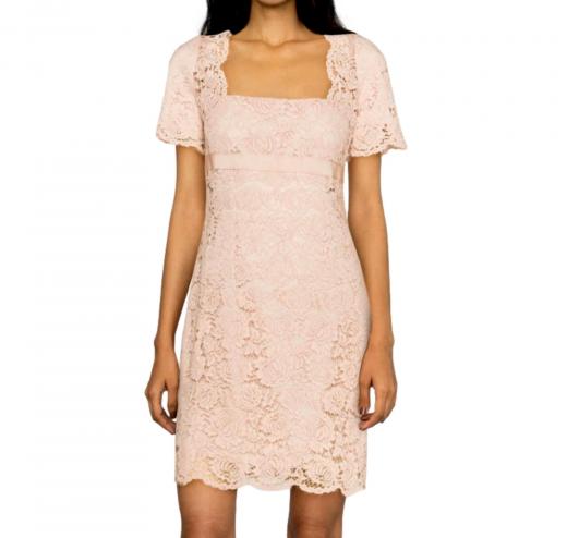 PINKO Abito Donna Tilly Rosa Nude in Pizzo Rebrodé Elegante