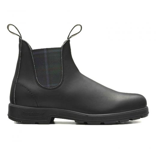 BLUNDSTONE COLOURED ELASTIC SIDED BOOT 1614 Black Tartan Green