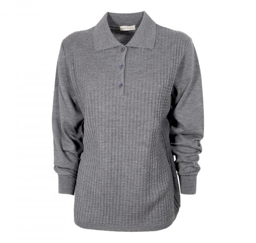 ELISABETTA B. Polo Donna Pura Lana Merino Art. 169 Colore Grigio