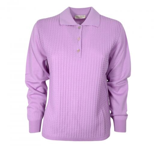 ELISABETTA B. Polo Donna Pura Lana Merino Art. 169 Colore Glicine 78
