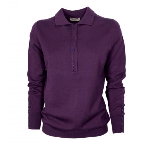 ELISABETTA B. Polo Donna Pura Lana Merino Art. 169 Colore Viola 65