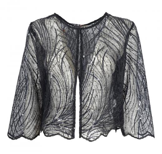 LISA KOTT Giacca Donna con Paillettes Curvy Style 6061 Colore Nero