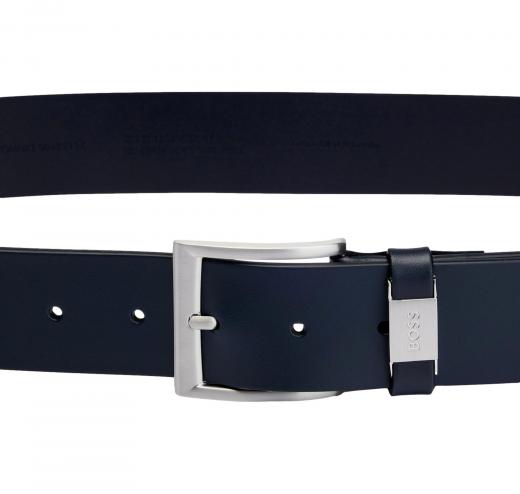 BOSS Cintura Connio in Pelle Brandizzato Sul Passante 50475116 Blu