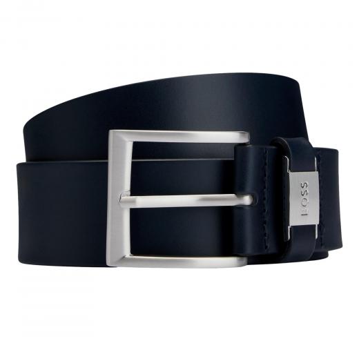 BOSS Cintura Connio in Pelle Brandizzato Sul Passante 50475116 Blu