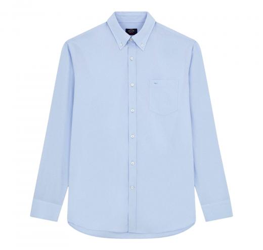 PAUL SHARK Camicia in cotone popeline button down Colore Celeste C0P3001