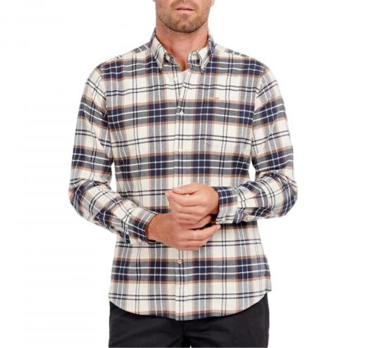 BARBOUR Camicia Uomo Portdown Tailored Shirt-Ecru MSH5035BE11 Col Multicolor