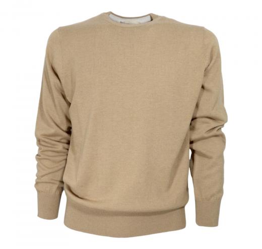 CASHMERE COMPANY Maglia Girocollo IU901 1511 Cashmere Lana e Seta Colore Beige