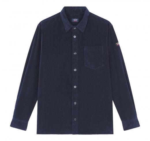 PAUL SHARK Overshirt Uomo In Velluto Di Cotone 13313146 Colore Blu