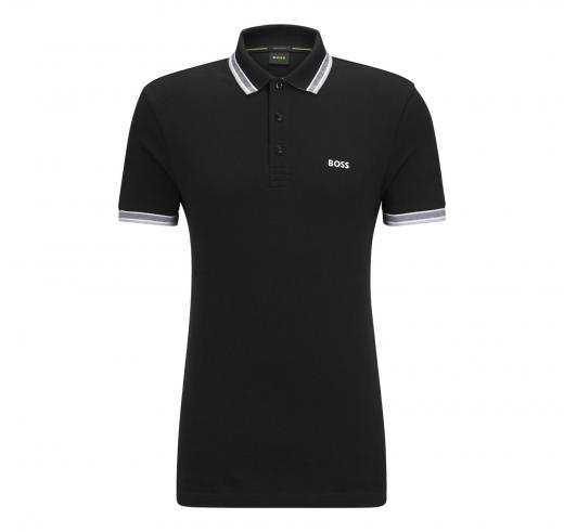 BOSS Polo Uomo Con Dettagli e Logo Contrasto Modello 50469055 Paddy Colore Nero