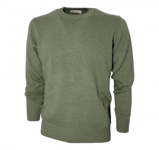 CASHMERE COMPANY Maglia Uomo Girocollo Lana e Cashmere 1227 1527 IU901 Colore Verde