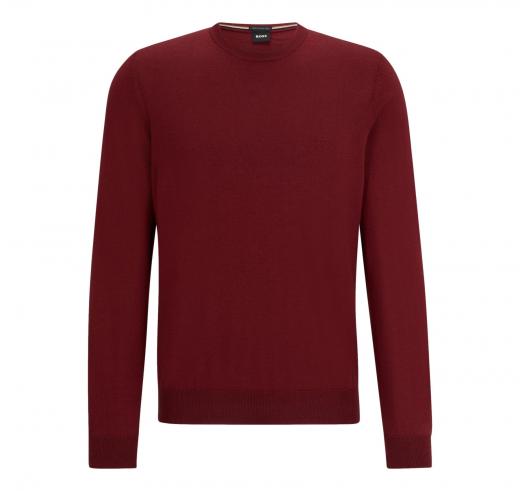 BOSS Maglia Uomo Girocollo in Lana Regular Fit BOTTO-L 50476364 Colore Rosso Scuro