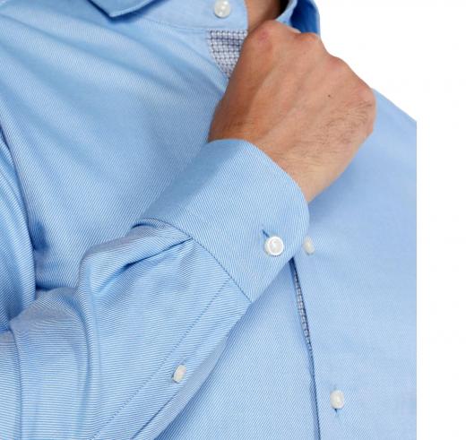 BOSS Camicia Uomo Slim Fit In Twill Di Cotone H-Hank Con Dettagli In Contrasto 50502652 Colore Celeste