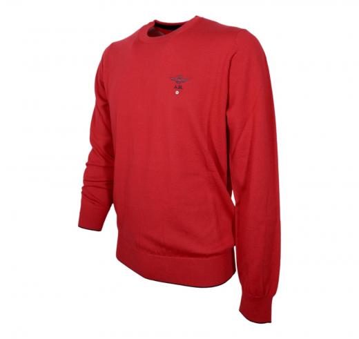 AERONAUTICA MILITARE Maglia Girocollo Uomo Casual In Pura Lana MA1388 Colore Rosso