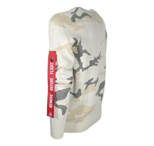 AERONAUTICA MILITARE Maglia Uomo Girocollo Con Fantasia Camoufalge 232MA1475L513 Colore Grigio Chiaro