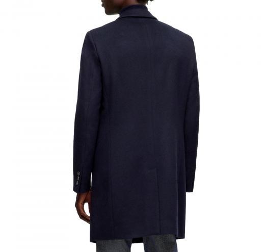 BOSS Cappotto Uomo Slim Fit in Lana Vergine e Cashmere H-Hyde-234 50502327 Blu