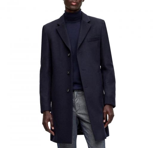 BOSS Cappotto Uomo Slim Fit in Lana Vergine e Cashmere H-Hyde-234 50502327 Blu