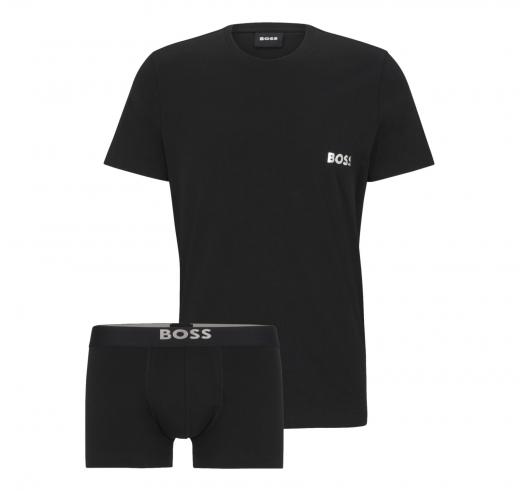 BOSS Set Intimo in Cotone con T-Shirt e Boxer TSHIRTRN+TRUNK GIFT - 50499659 Nero