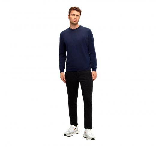 HUGO BOSS Maglia Uomo Girocollo In Pura Lana BOTTO-L 50476364 Colore Blu