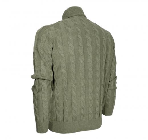 CASHMERE COMPANY Dolcevita Da Uomo Treccia Slim Fit 1227 IU204715 Cashmere e Lana Colore Verde