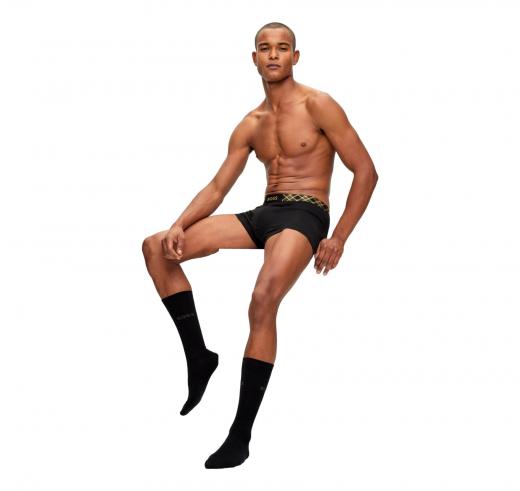 BOSS Set Intimo Uomo Con Calze e Boxer In Cotone Elasticizzato Con Dettagli Luccicanti 50500374 Colore Nero