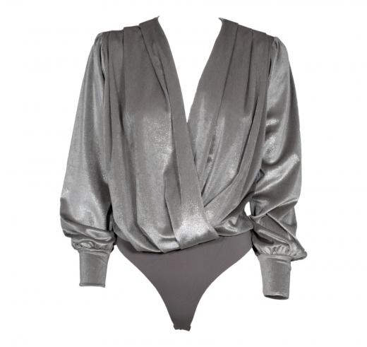 MDM Mademoiselle Du Monde Body Donna Manica Lunga Articolo MDM75 Colore Grigio