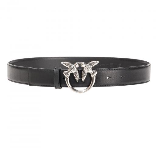 PINKO Cintura Donna Love Berry Simply Belt H3 100125 Z99O Fibbia Argento Colore Nero